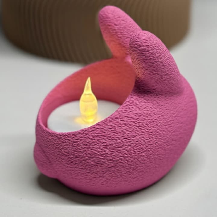 Luz da Páscoa Aconchegante - Coelhinho Luminoso COM VELAS INCLUSAS