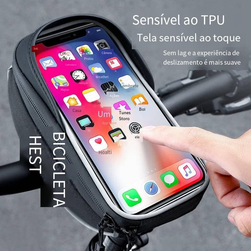 WEST BIKING TPU Touch Screen À Prova D' Água Bicicleta Mobile Phone Bag Front Frame Ciclismo Reflective Bike Celular Bag