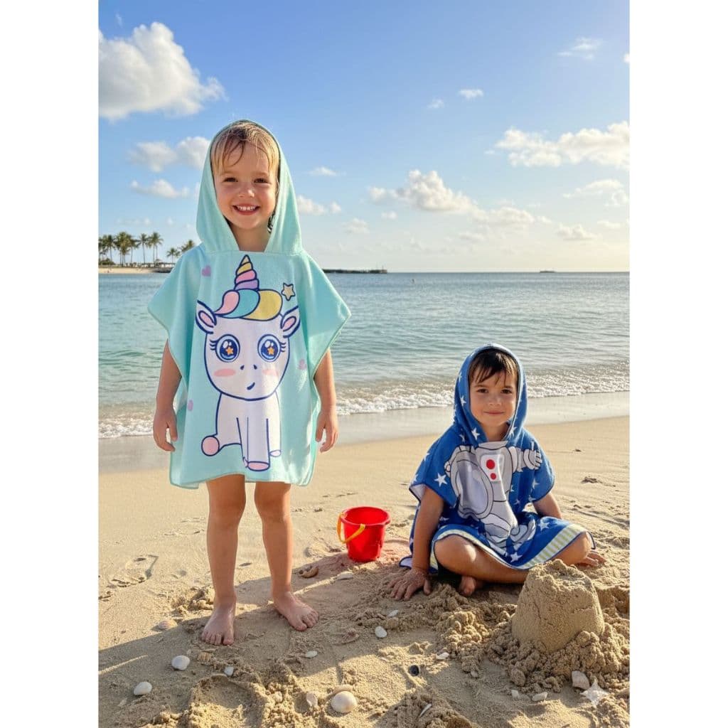 Toalha Saída de Banho com  Capuz infantil praia piscina menino menina