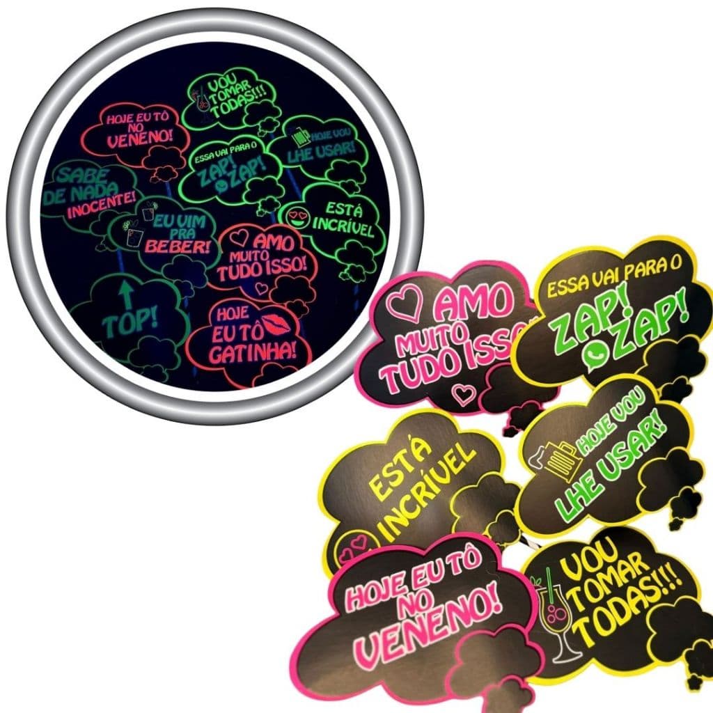 Plaquinhas Frases Divertidas Neon Balada Aniversario Casamento Formatura