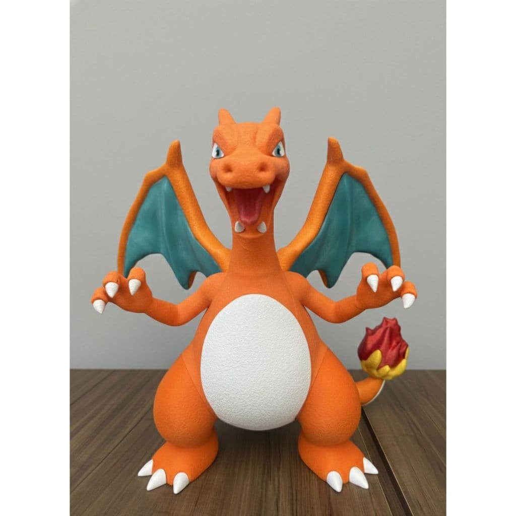 Charizard Fanart Colecionável 3D – Dragão de Fogo Pokémon | Decoração Gamer Geek