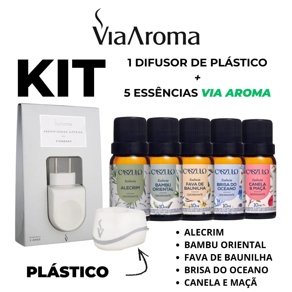 Difusor Aromatizador Elétrico De Ambiente em Standard Bivolt - Essência Caszulo Via Aroma 10 ml