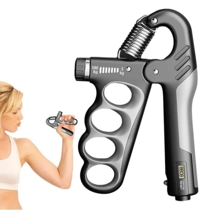 Hand Grip Exercitador de Mãos e Dedos Ajustável 5 a 100kg Para Força Resistência e Reabilitação Com Contador