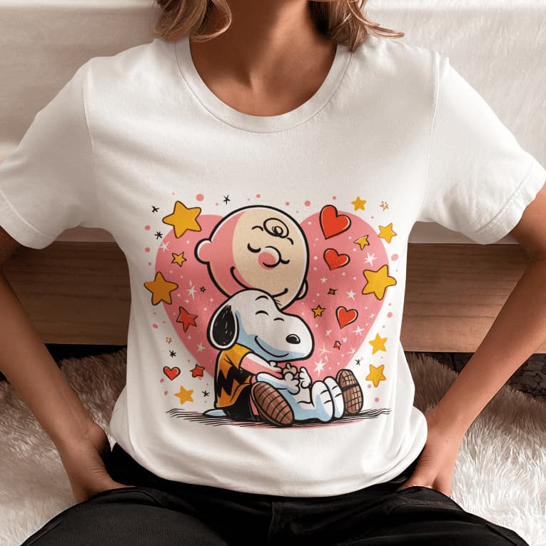 T-shirt Blusa Feminina Estampa Snoopy & Charlie Love Camiseta 100% Algodão Envio Rápido