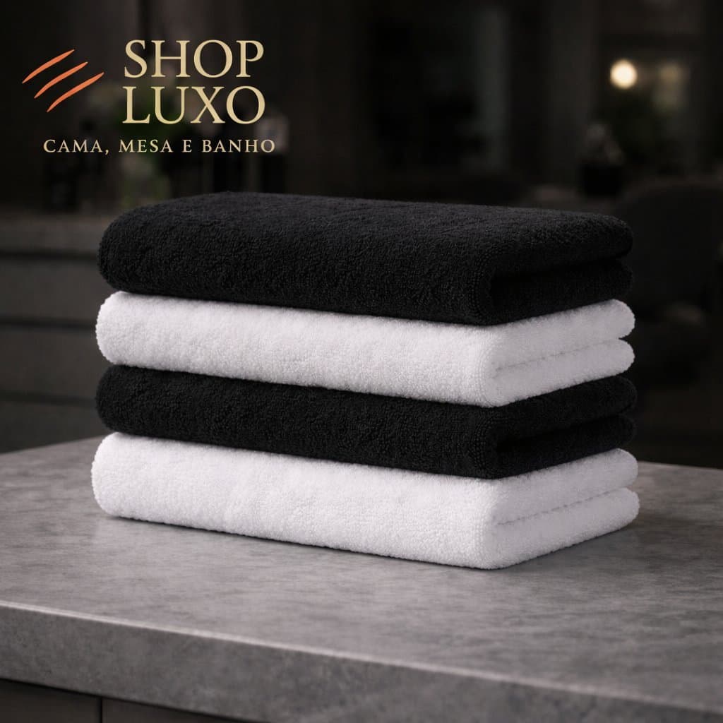 Kit 4 Toalhas de Rosto Premium para Salão 48x70cm – Super Absorção e Toque Macio