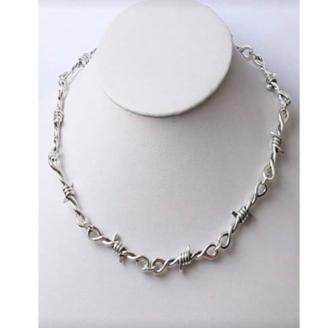 Choker Arame Farpado Punk Hip Hop Corrente Colar Unissex Estilo Gótico