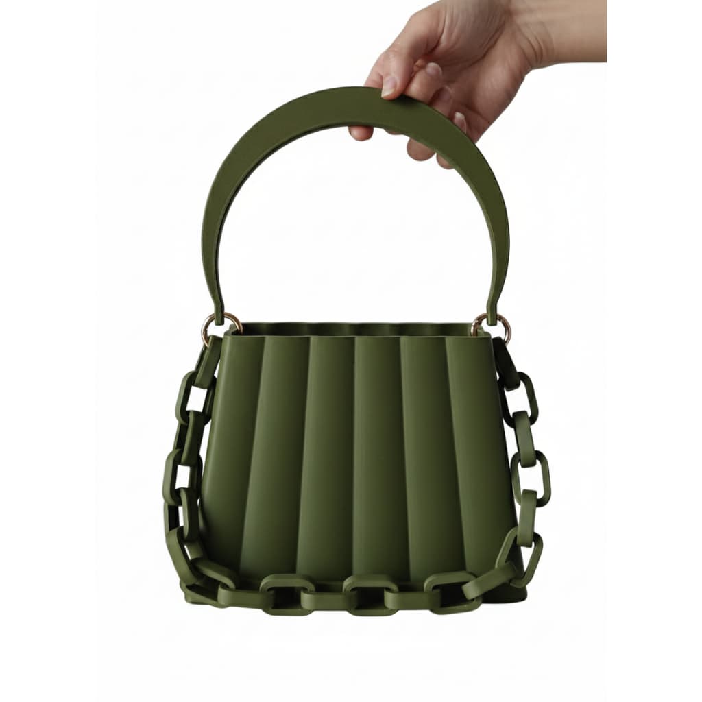 Bolsa Plissada Shell Premium | Rígida com Alça Arco