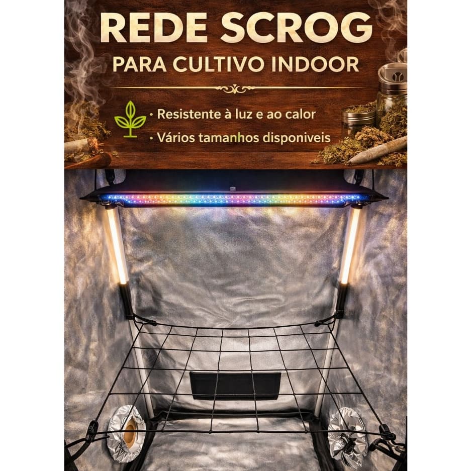 Rede Scrog para Cultivo Indoor  Alta Resistência  Vários Tamanhos Disponíveis