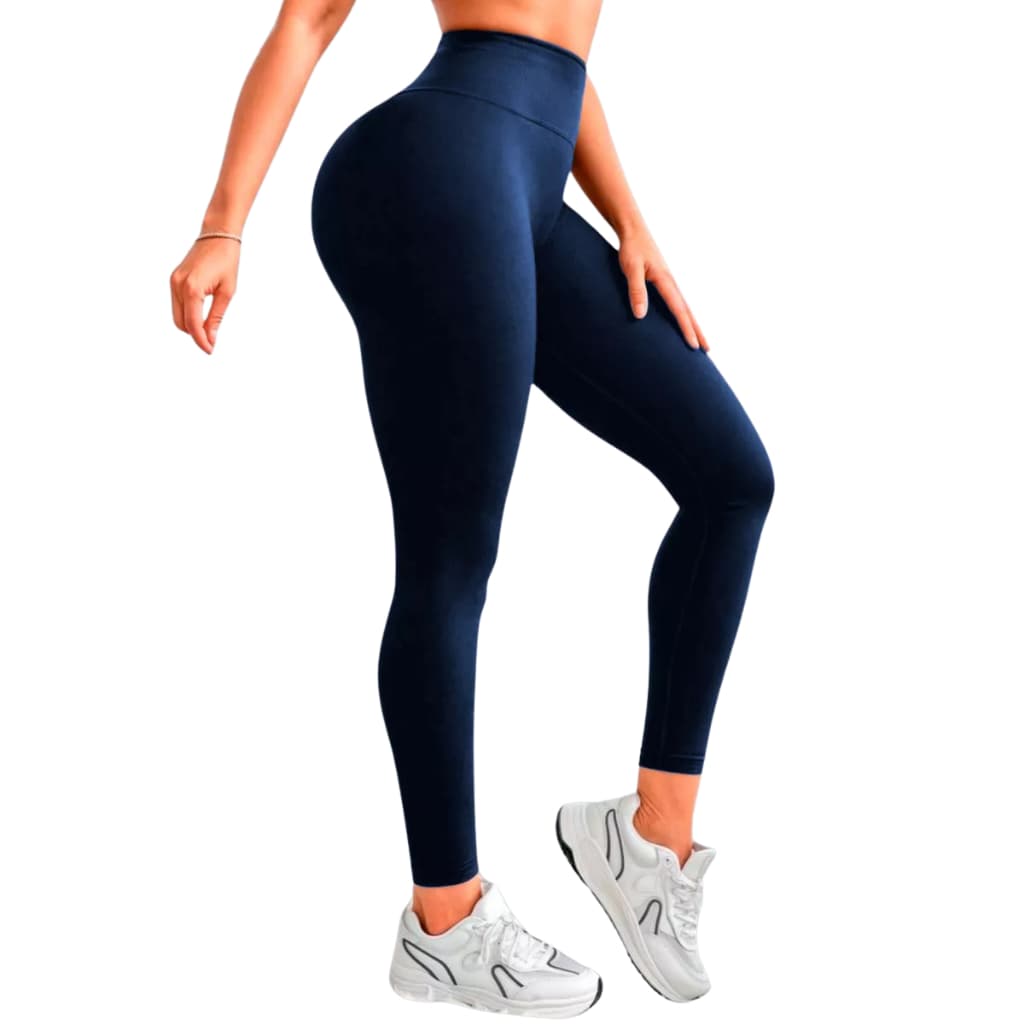 Calça Legging Leg Básica Simples Preta Cinza Azul e Vinho Zero Transparência Academia Fitness Cintura Alta