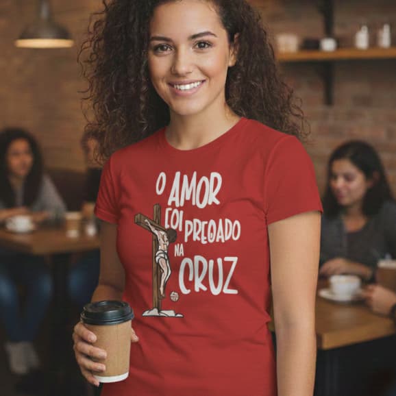 Camiseta Feminina Adulto e Infantil Estampada 100% Algodão Cristão Jesus Envio Imediato