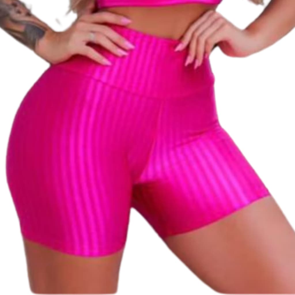 Shorts Feminino 3D Legging Leg Suplex Fitness Academia Cintura Alta Feminina