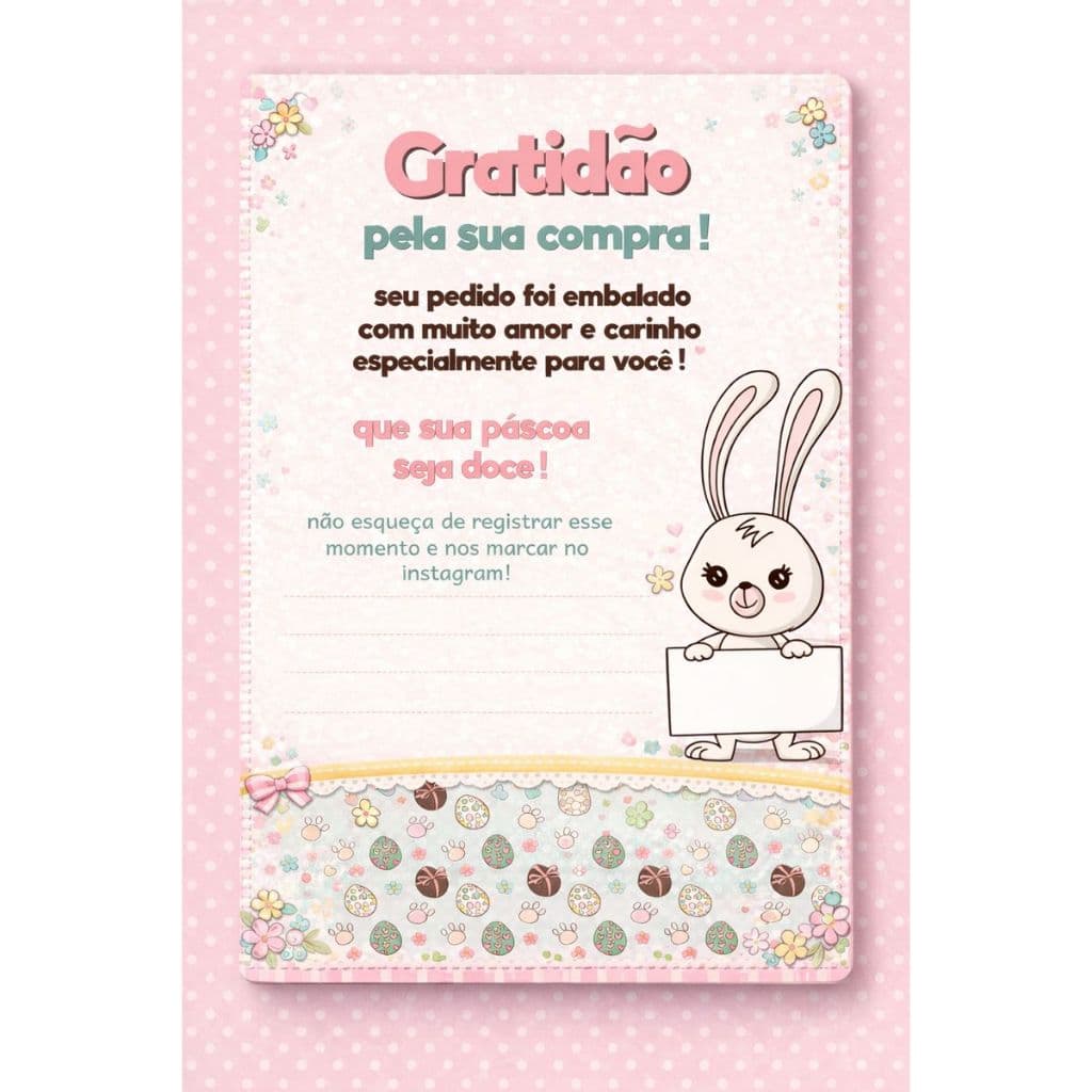 Kit 5 Blocos (500 Folhas) para Agradecimento / Obrigado pela Compra Páscoa