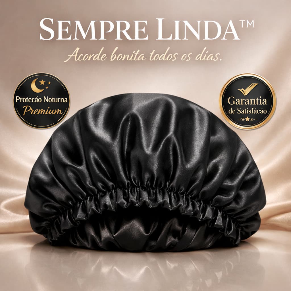 Touca Cetim Feminina Anti Frizz Não Aperta  Anti-Ressecamento Premium