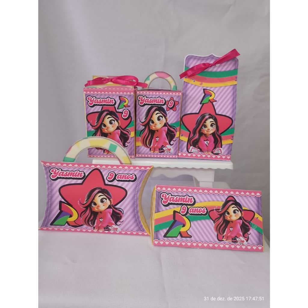 Lembrancinha personalizada — kit festa com 10 caixinhas - Dos Rosas - Emily Vick
