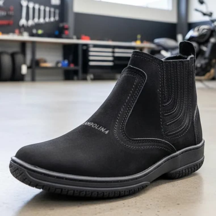 Bota Country Texana Masculina Botina Couro Preta Linha Agro Agropecuaria Agronegocio Pecuarista 2520