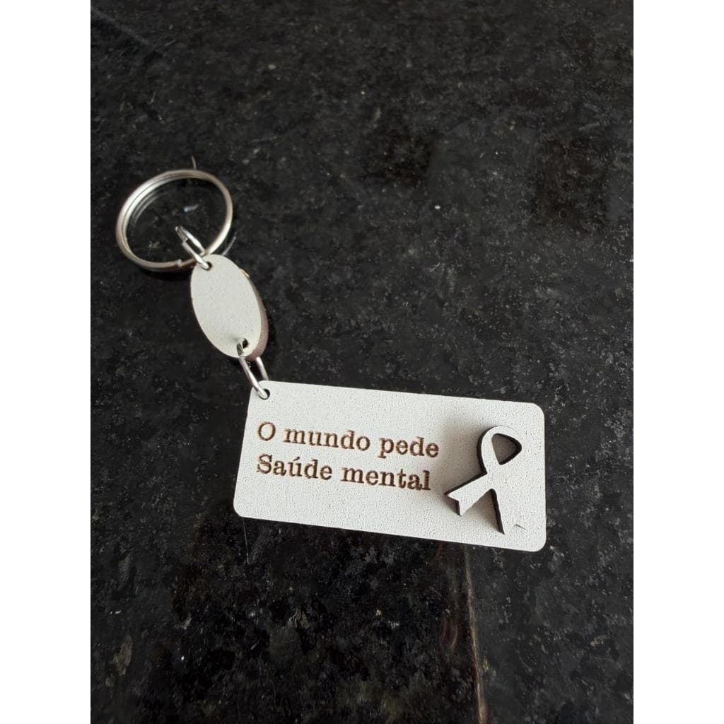 50 Chaveiro Janeiro Branco Saúde Mental Conscientização lembrancinhas O MUNDO PEDE SAUDE MENTAL