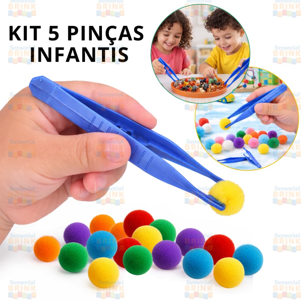 KIT 5 a 10 Pinças Coordenação Motora,  Pinça Infantil Educativa, Brinquedo Pedagógico, Montessori