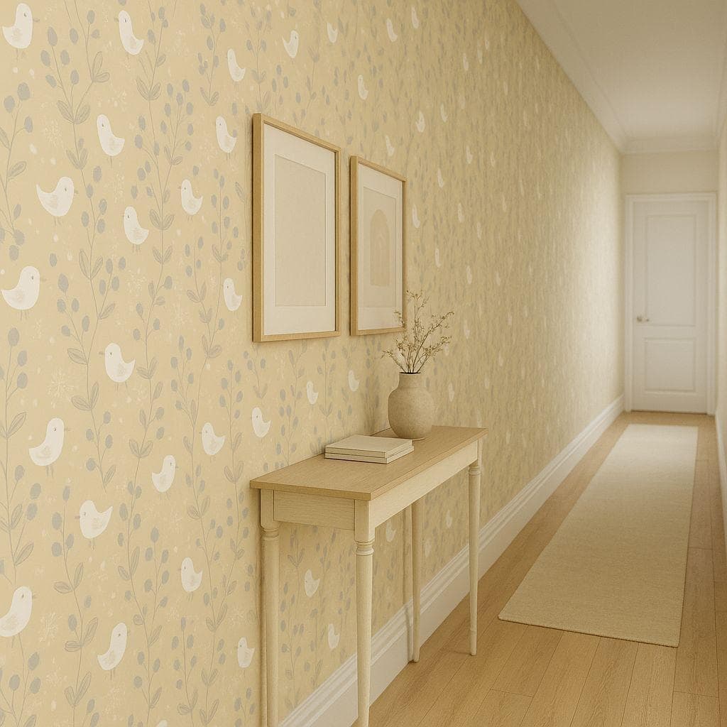 Papel De Parede Vinílico Adesivo Infantil 88 fundo esverdeado Lavável  Quarto Sala 50Cm de Larg.