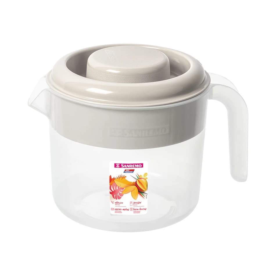 Jarra 1L Redonda Plástica Vac Freezer Sanremo Suco Água