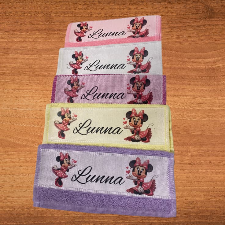 Kit com 3 ou 5 de toalhinhas infantil de boca, Personalizada com nome, para aula, lembrancinhas, Bebê (envio rápido)