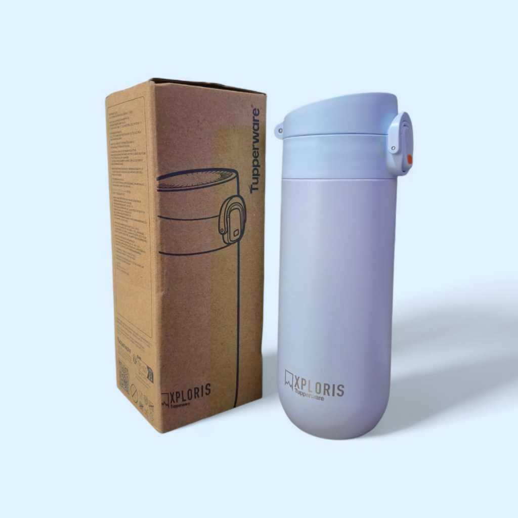 Garrafa Térmica Xploris Tupperware 450ml – Azul, Aço Inox, Alta Performance