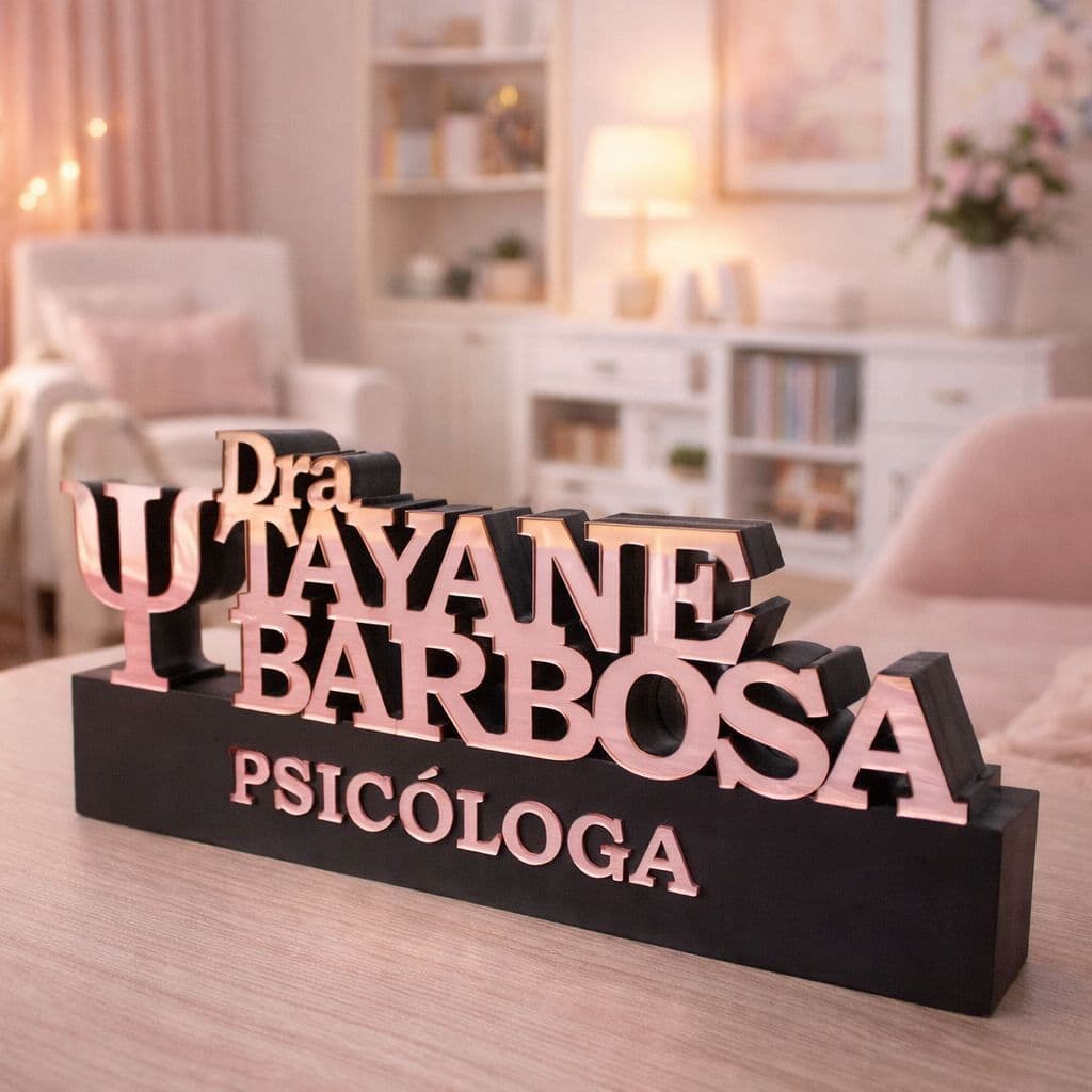 Enfeite Profissão Homenagem em Acrílico Decoração para Mesa Personalizado com Nome