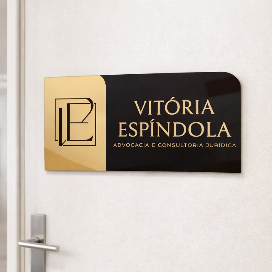Placa de Porta em Acrílico Personalizada com Logotipo – Elegante e Profissional