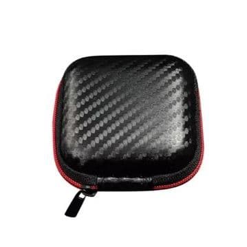 Case Estojo Porta Fone de Ouvido Portátil e Durável em Fibra de Nylon Preto