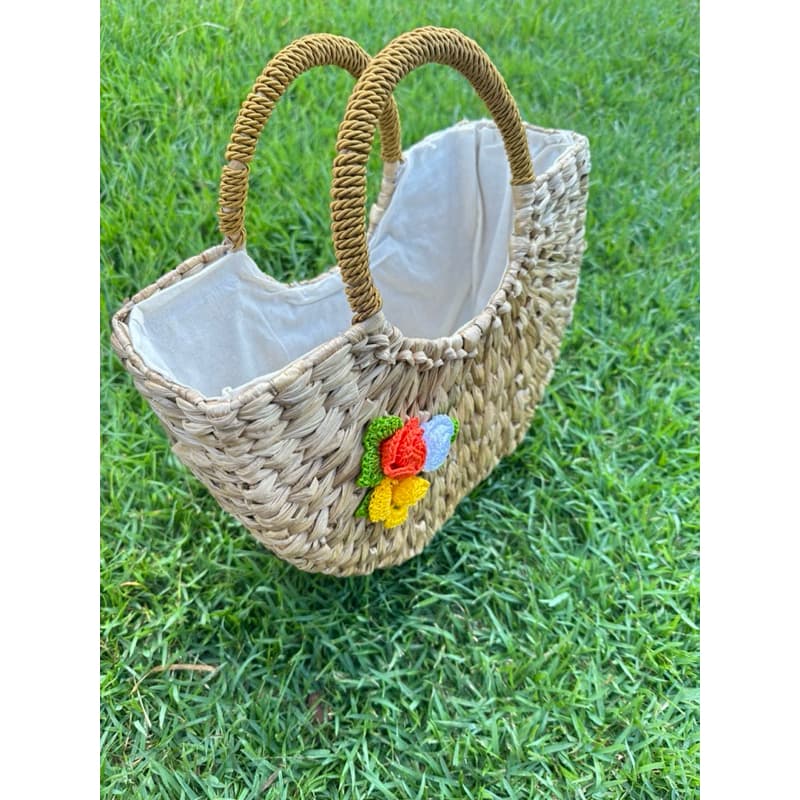 Bolsa Praia Meia Lua Média Forrada e com Apliques