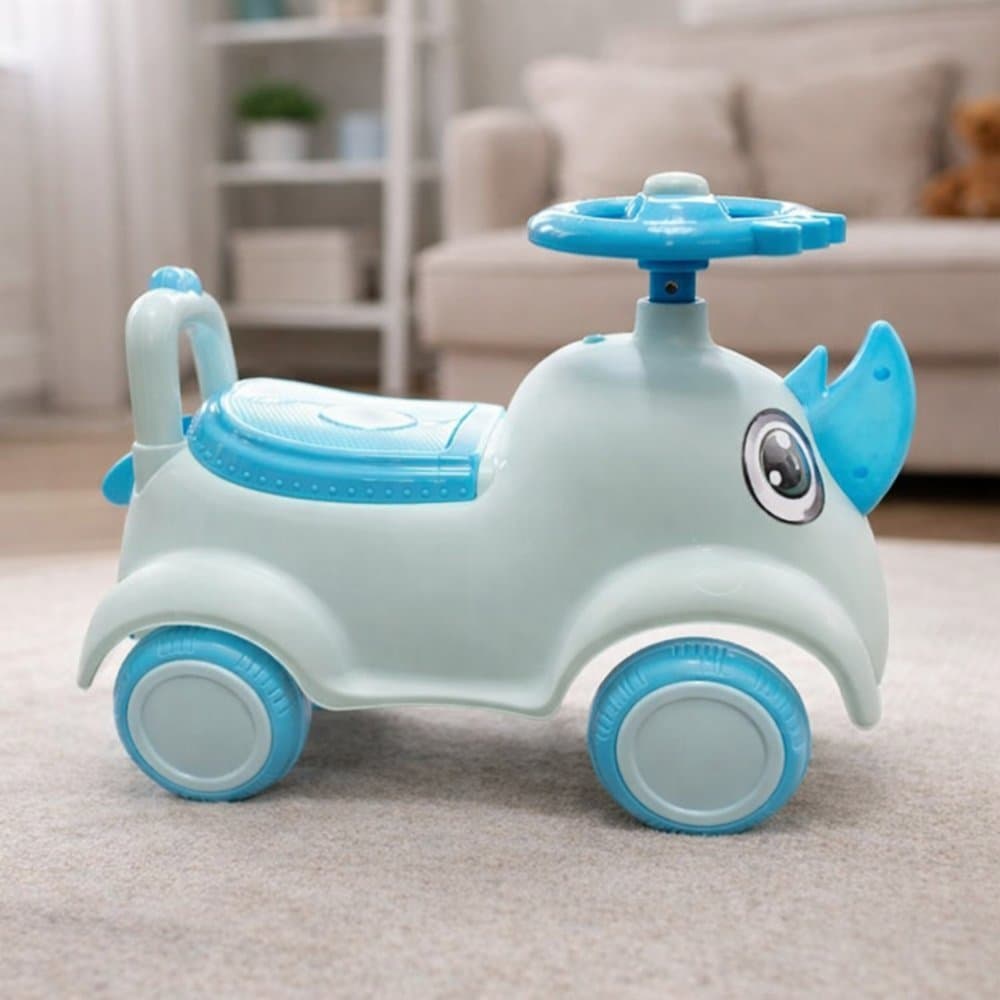 Carrinho Bicicleta de Equilibrio Andador Infantil Rinoceronte Azul