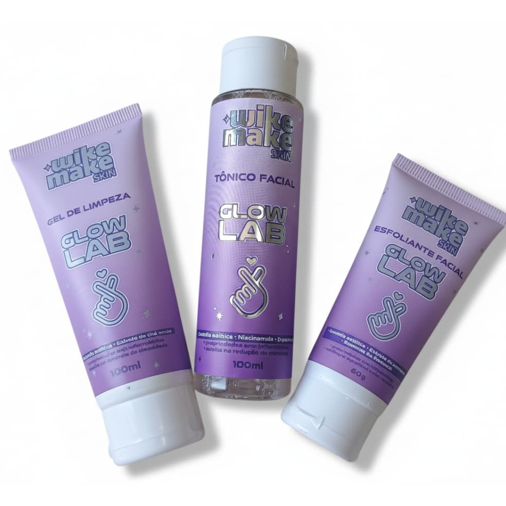 kit Skin Care , Limpeza Profunda com Tônico Facial/Gel de limpeza/Esfoliante Facial