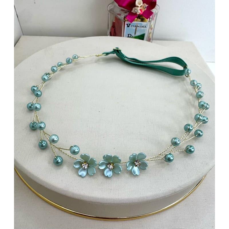 Tiara de luxo, tiara de princesa, tiara jardim de flores, tiara jardim encantado, tiara verde jade, tiara aniversário