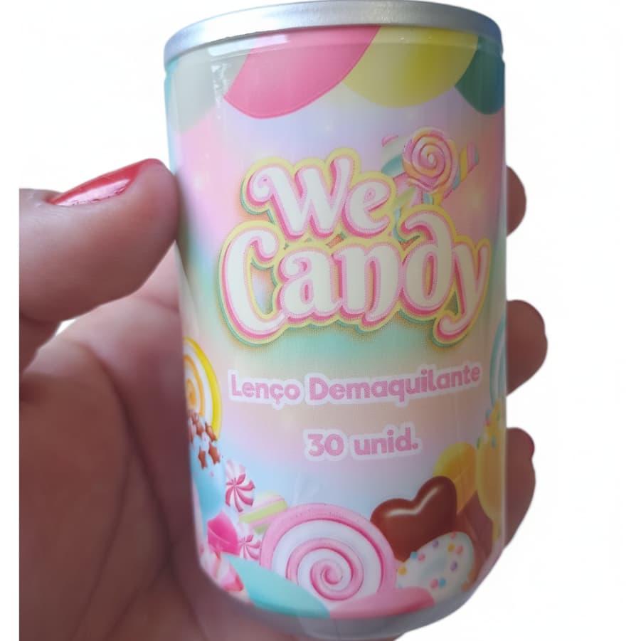 Lenço Demaquilante We Candy com embalagem em lata super fofa /lenço umedecido facial