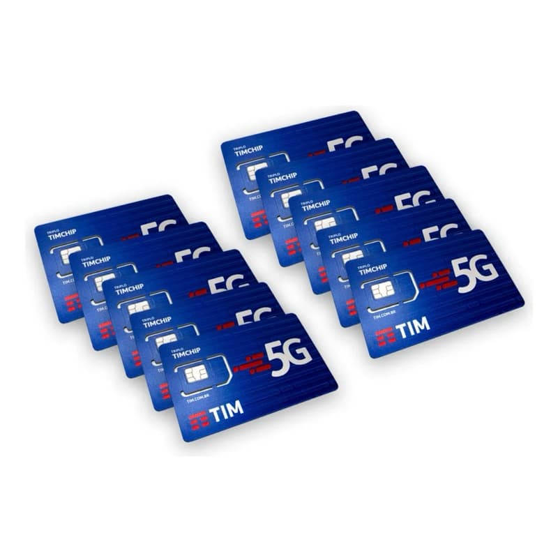 Chip Da Tim Kit Com 10 Unidades Pré Pago 5g Ddd 11 Ao 99