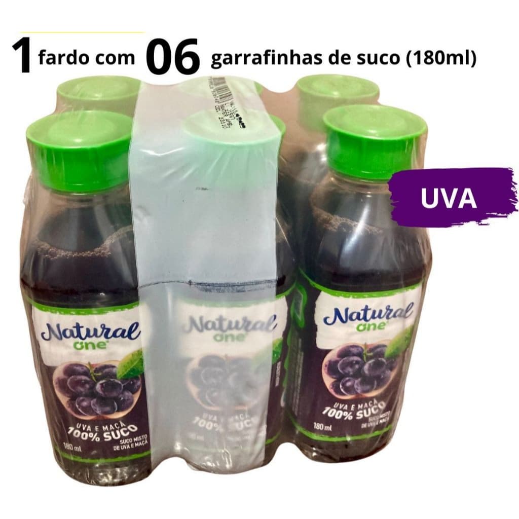 Suco de Uva Natural One 180ml Kit 6 Unidades Toy Story | 100% Suco Sem Açúcar Ideal para Lancheira Infantil 🍇
