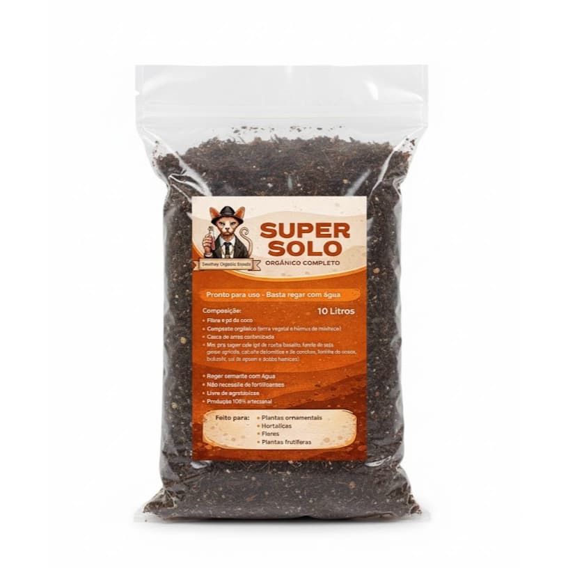 Super Solo Orgânico Completo 25 Litros - Substrato Vivo Grow Indoor Pronto Para Plantio