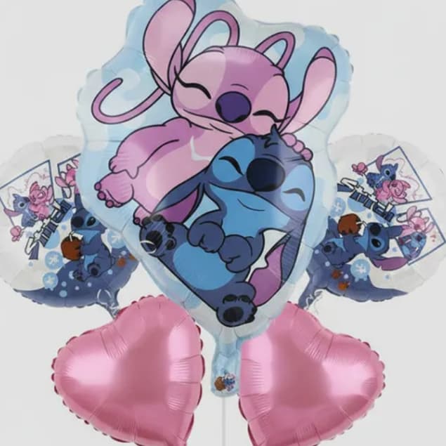 Kit balão Stich metalizado 5 peças