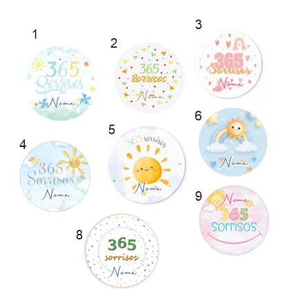 Adesivo Personalizado 4cm x 4 cm 365 Sorrisos