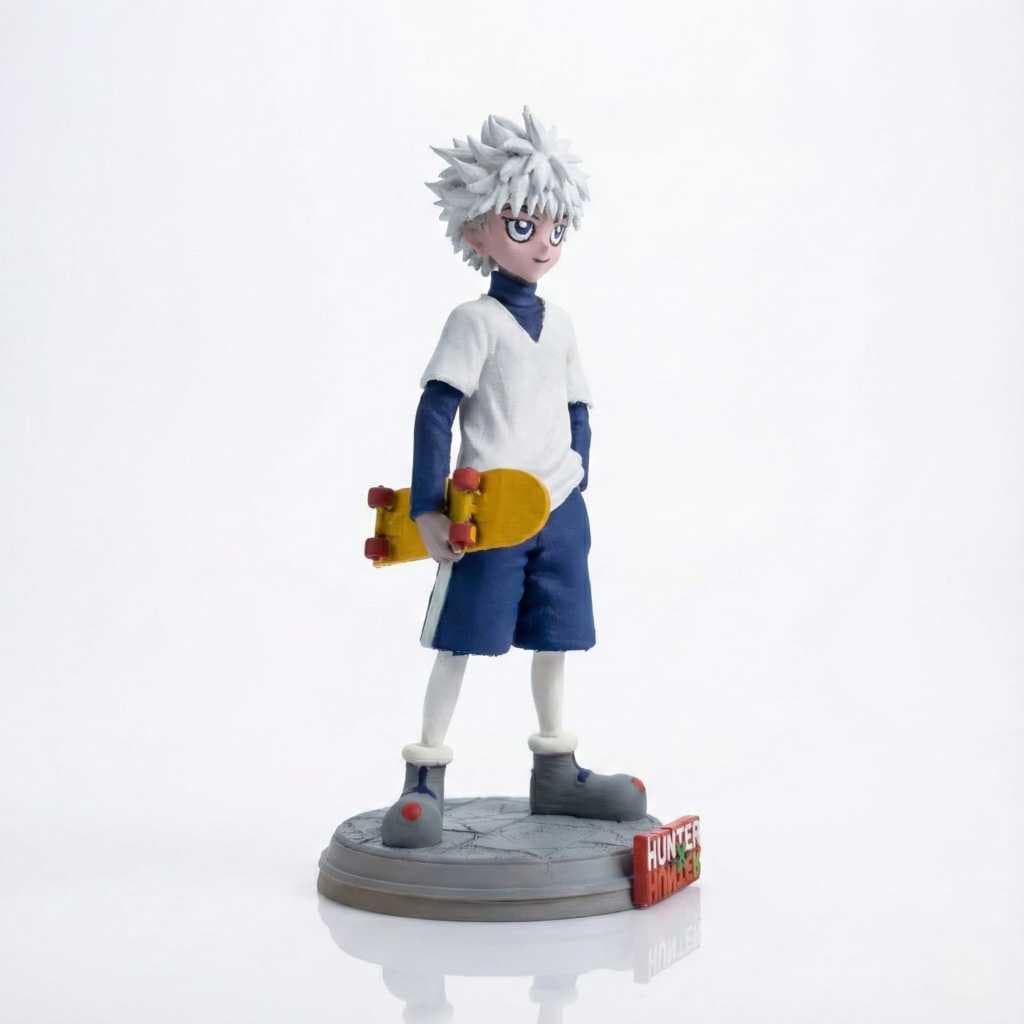 Estátua Killua Zoldyck Hunter x Hunter 18cm - Pintura Manual Realista | Action Figure 3D/ Pintura a Mão