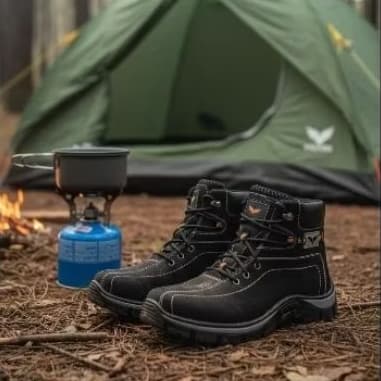 Bota Coturno Preto Nobuk Adventure Robusta Masculina