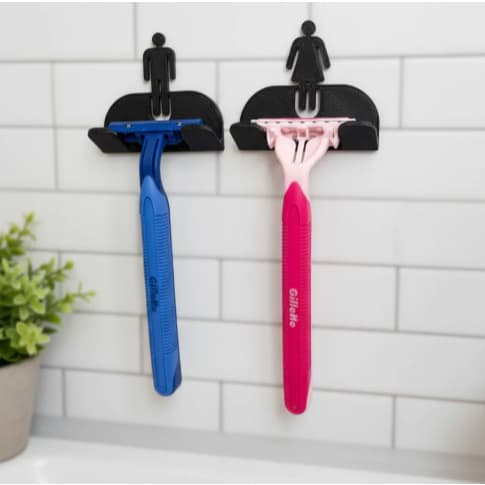 Suporte Organizador Porta Aparelho de Barbear (PRESTOBARBA) Ele e Ela (Kit) 🪒✨