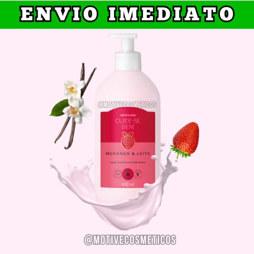 Loção Hidratante Corporal Morango e Leite Cuide-se Bem 400ml