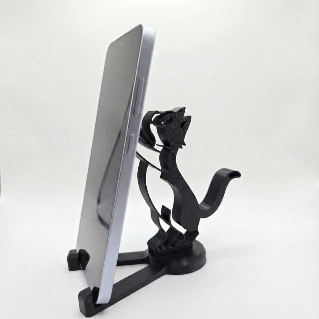 Suporte para Celular de Mesa Gato Fofo - Apoio Universal Desmontável | Decoração 3D
