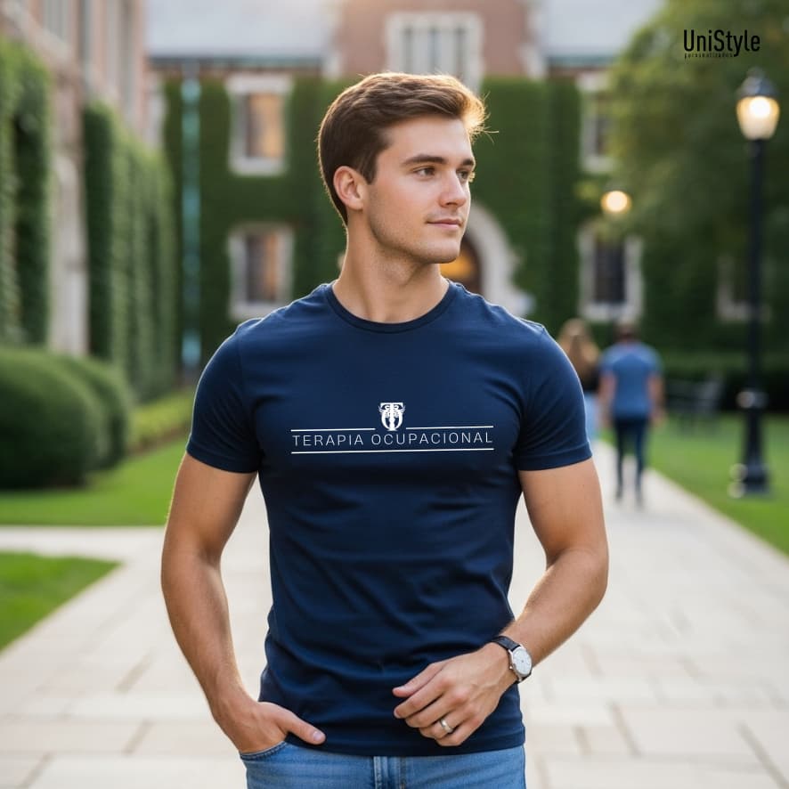 Camisa Unissex Terapia Ocupacional Gola Careca Emblema Profissões em Malha 100% algodão
