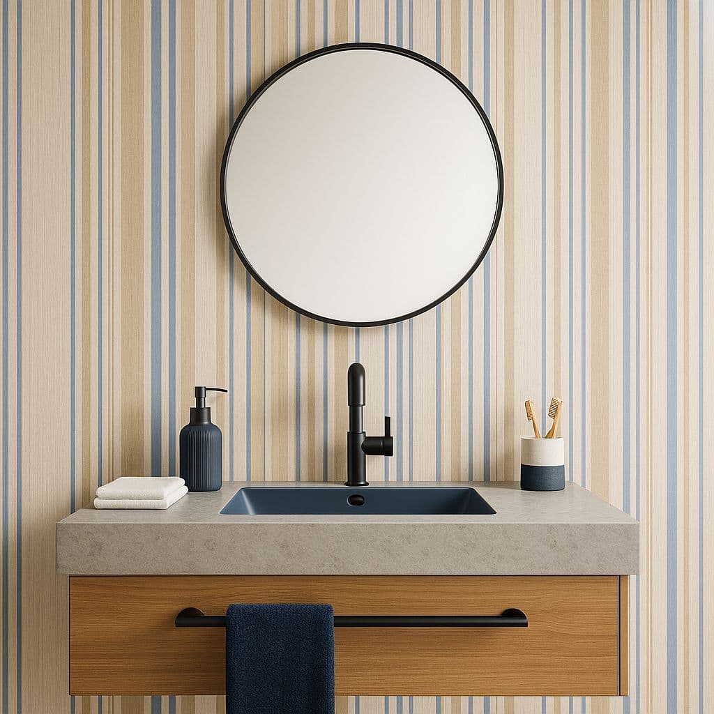 Papel De Parede Listrado 04 P/Decoração De Sala Quarto Autoadesivo Papel Vinílico 50 CM de Largura