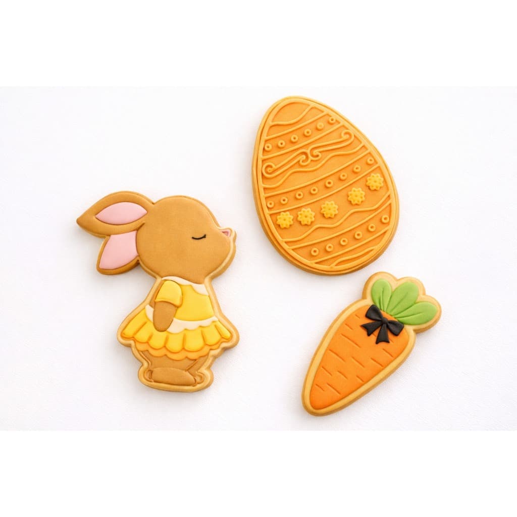 KIT C/3 Cortador Marcador Massas Páscoa Pasta Americana Artigo de Confeitaria Biscoito