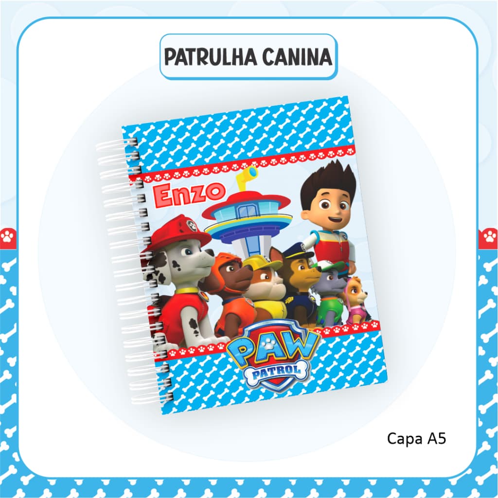 Agenda Escolar PATRULHA CANINA MENINO 2 Personalizada com Nome - escolher nome