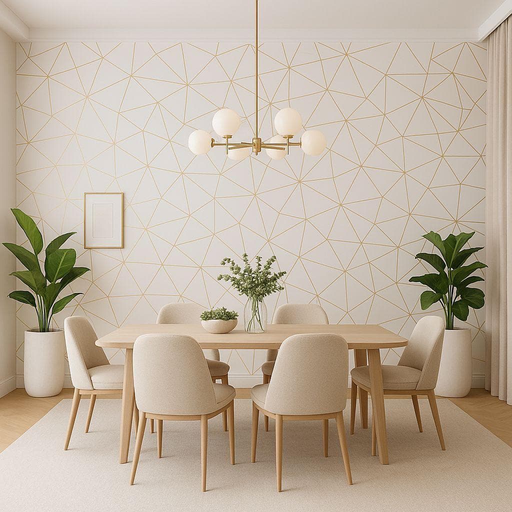 Papel De Parede Zazz 06  Fundo Branco Vinílico Adesivo Lavável  Sala 50Cm de Larg.1,2,3,6 mt Compr.