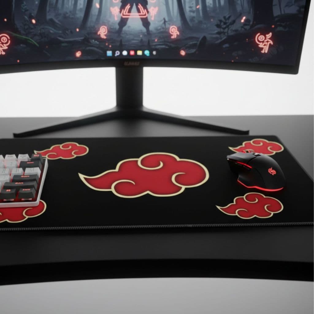 Mousepad Gamer Naruto Akatsuki Grande 70x35cm Mouse Pad Speed Borda Reforçada Antiderrapante
