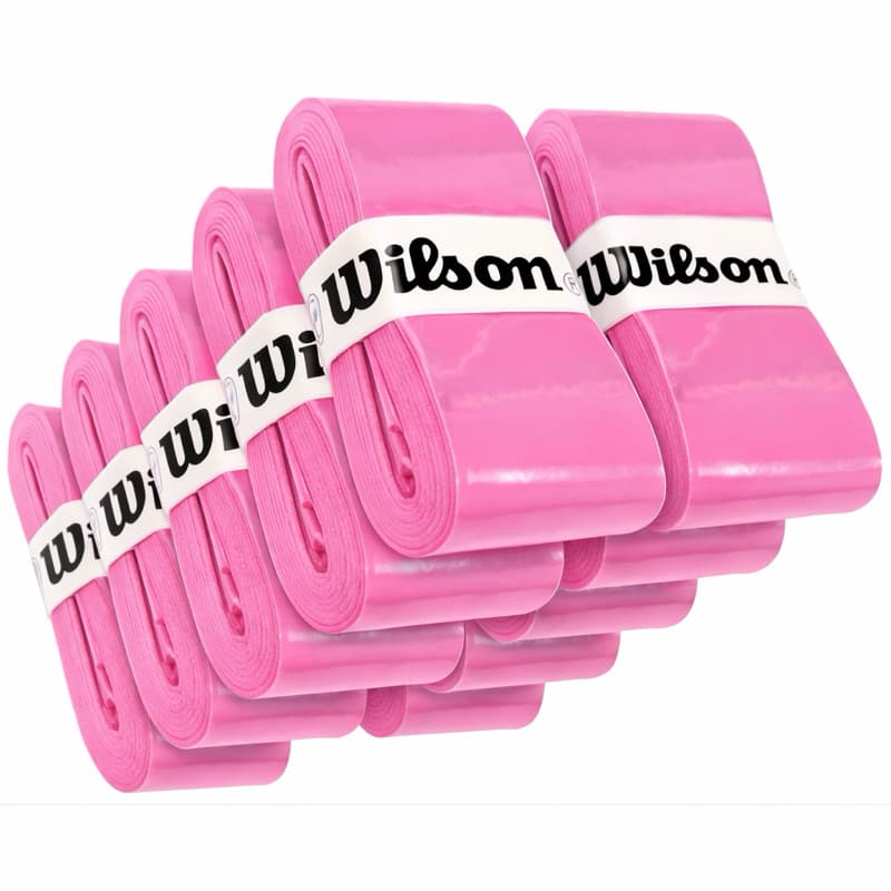 Kit 5 Un Overgrip Wilson Raquete  Beach Tennis Padel tenis pickleball Cor Rosa Grip Liso sem furação Envio Imediato